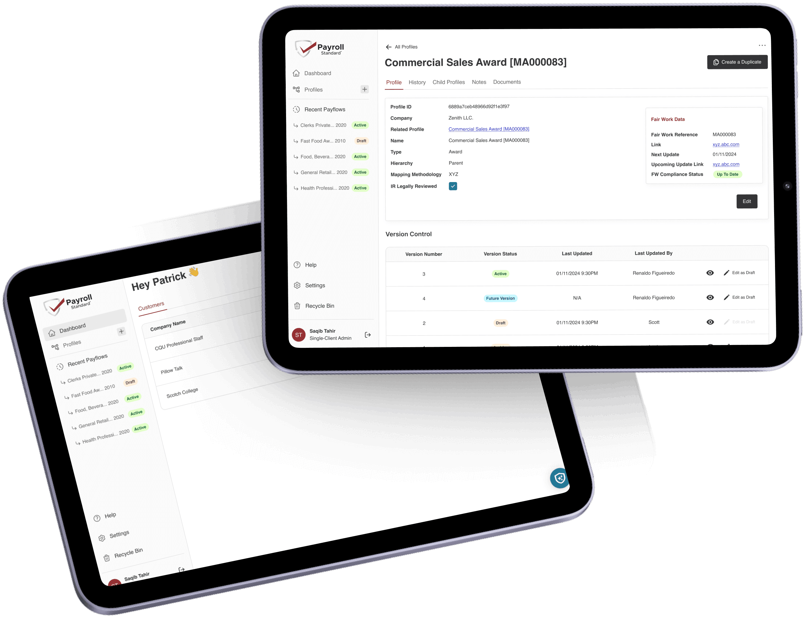 CRM Dashboard on multiple devices